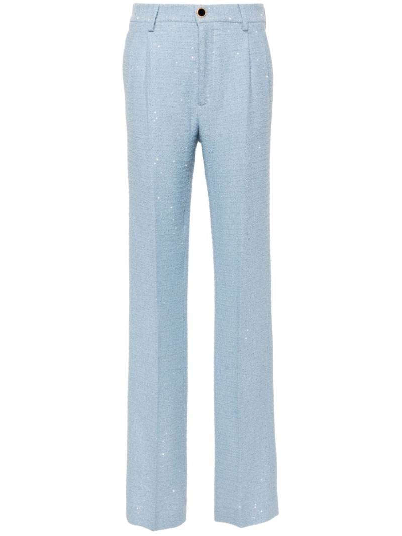 Alessandra Rich sequin-embellished tweed trousers - Blue von Alessandra Rich