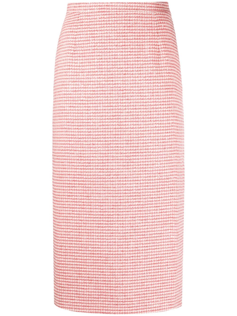 Alessandra Rich sequined tweed midi skirt - Red von Alessandra Rich