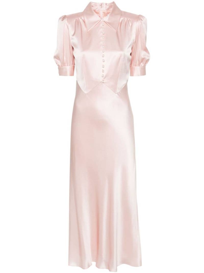 Alessandra Rich silk satin midi dress - Pink von Alessandra Rich