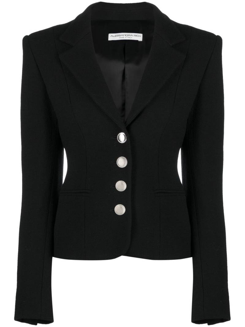 Alessandra Rich single-breasted virgin wool blazer - Black von Alessandra Rich