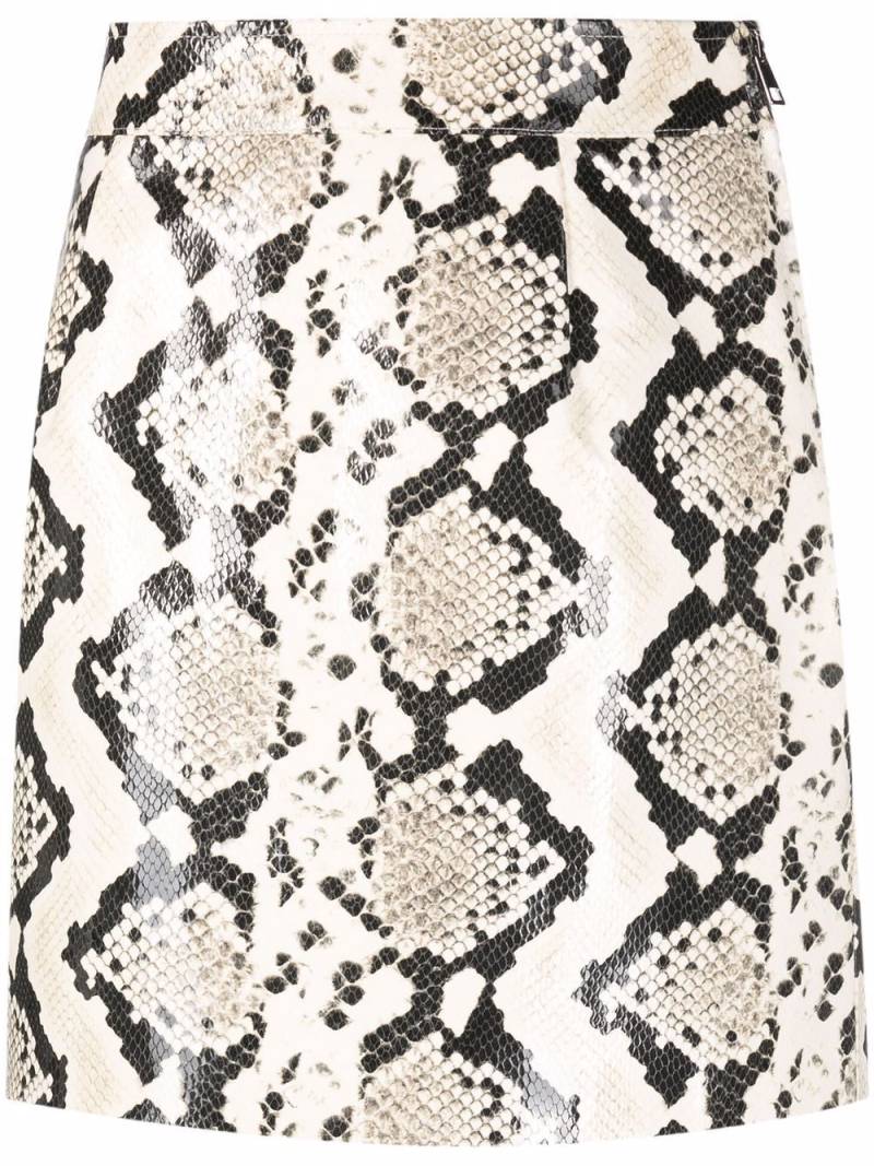 Alessandra Rich snakeskin-effect leather mini skirt - Grey von Alessandra Rich