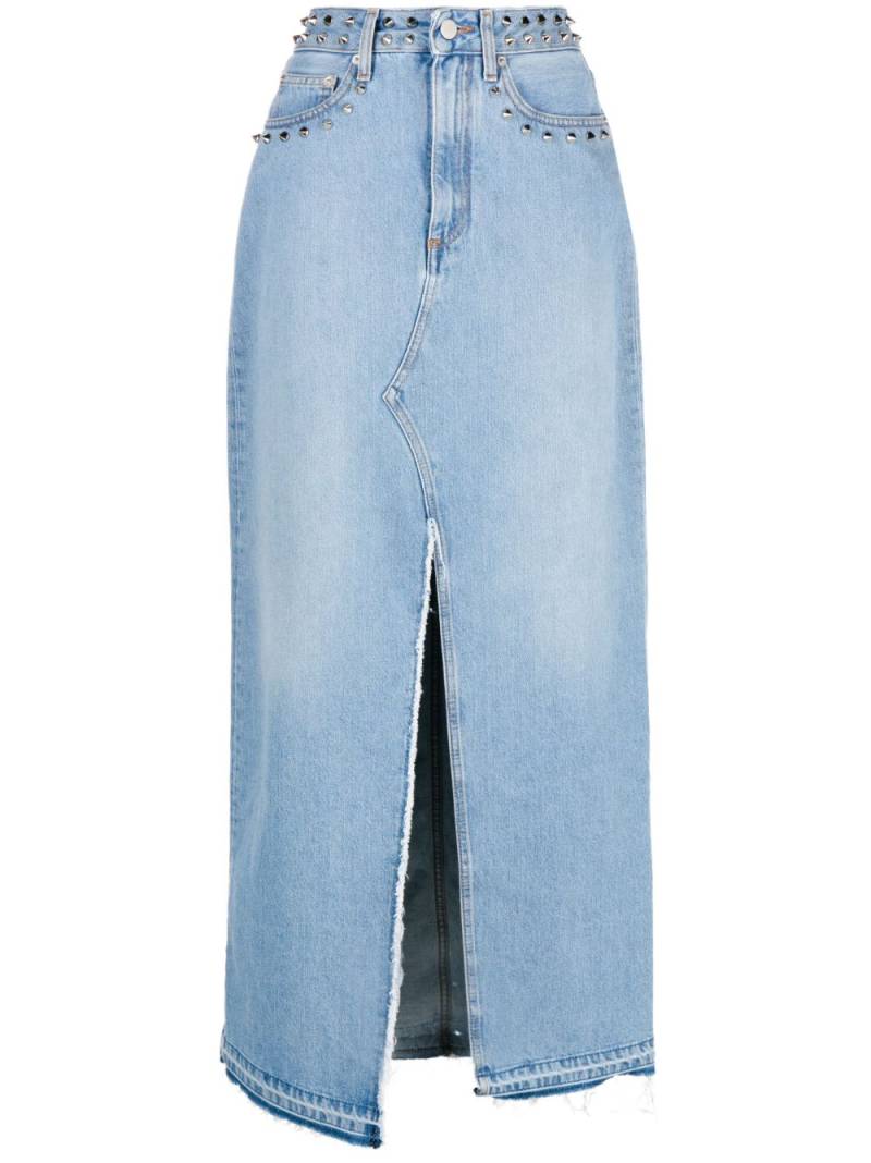 Alessandra Rich spilt-detail maxi denim skirt - Blue von Alessandra Rich