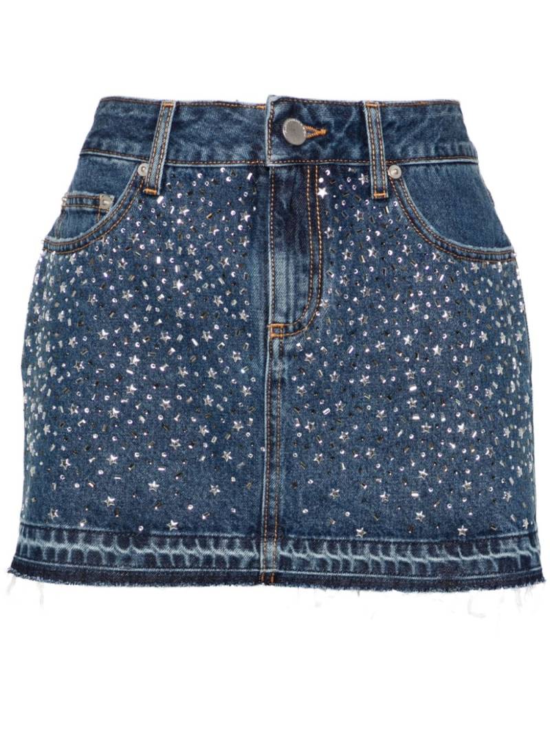 Alessandra Rich stud-embellished denim mini skirt - Blue von Alessandra Rich