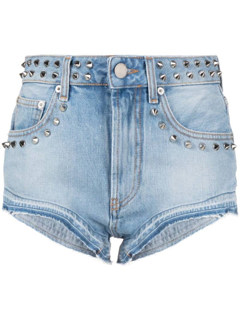 Alessandra Rich stud-embellished denim shorts - Blue von Alessandra Rich