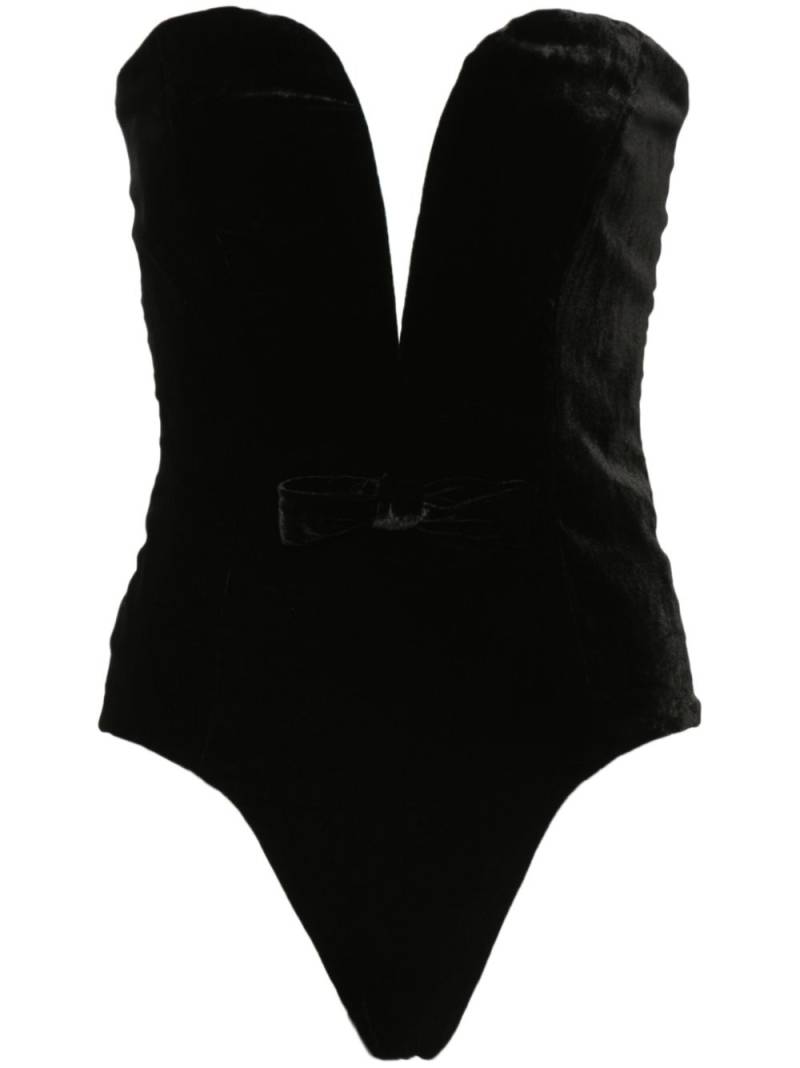 Alessandra Rich velvet bustier bodysuit - Black von Alessandra Rich