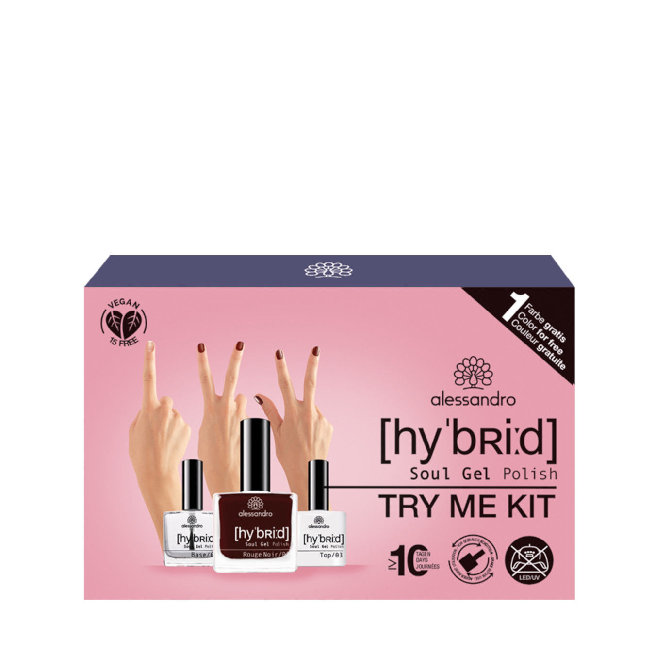 Alessandro Hybrid Soul Gel Polish Try Me Set Rouge Noir 3ST von Alessandro