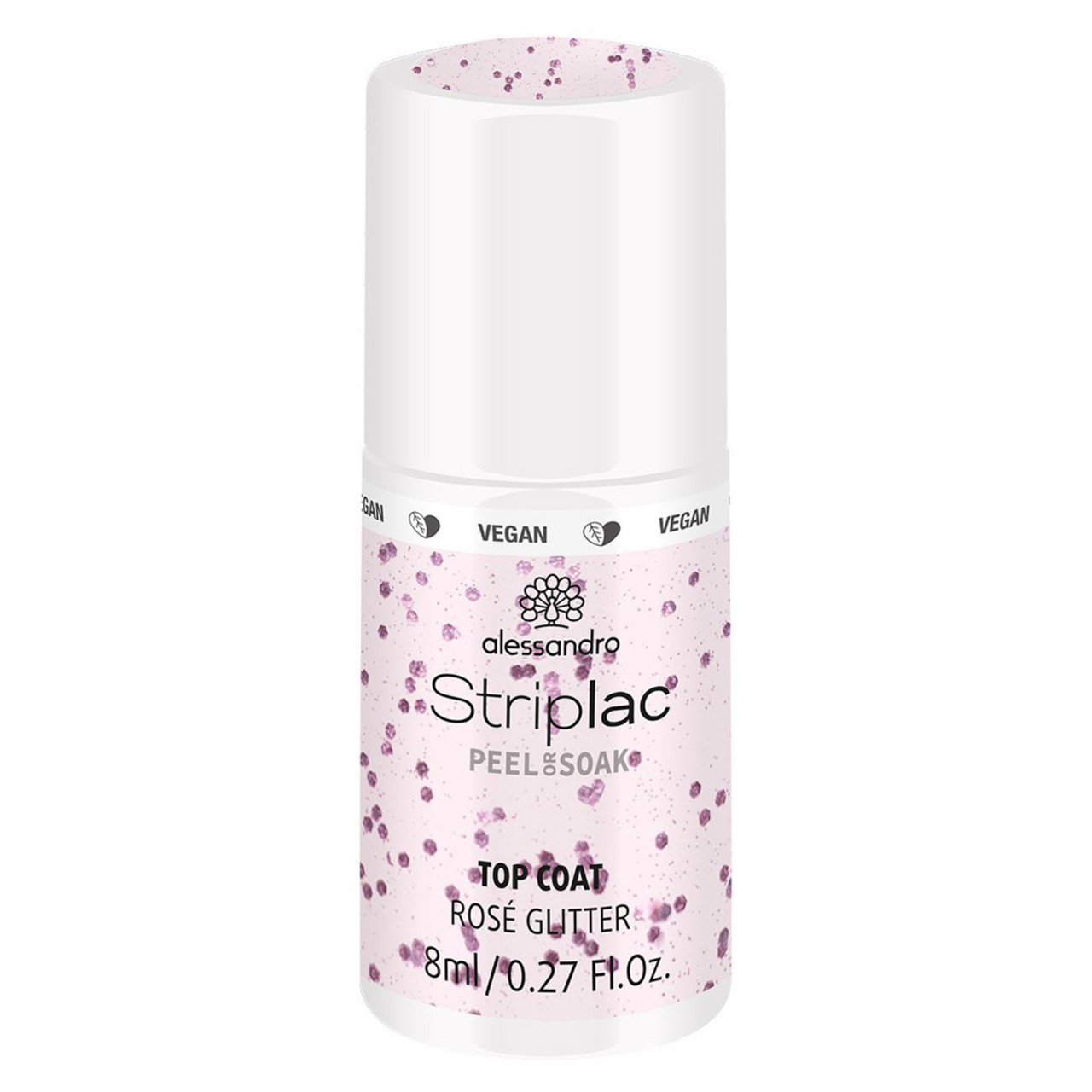 Striplac Peel or Soak - Top Coat Rose Glitter von Alessandro