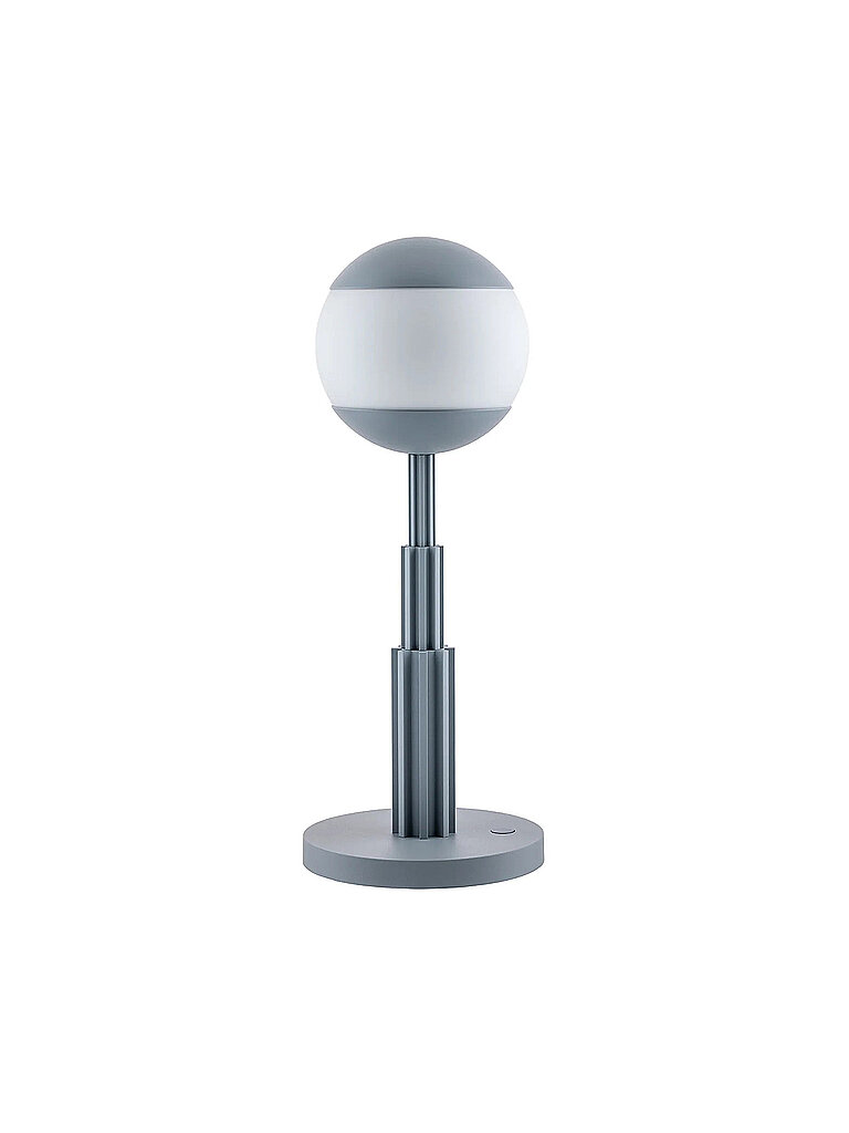 ALESSI Tischleuchte Aldo Rossi Alu Grau Glas hellgrau ALESSI Tischleuchte Aldo Rossi Alu Grau Glas hellgrau von Alessi
