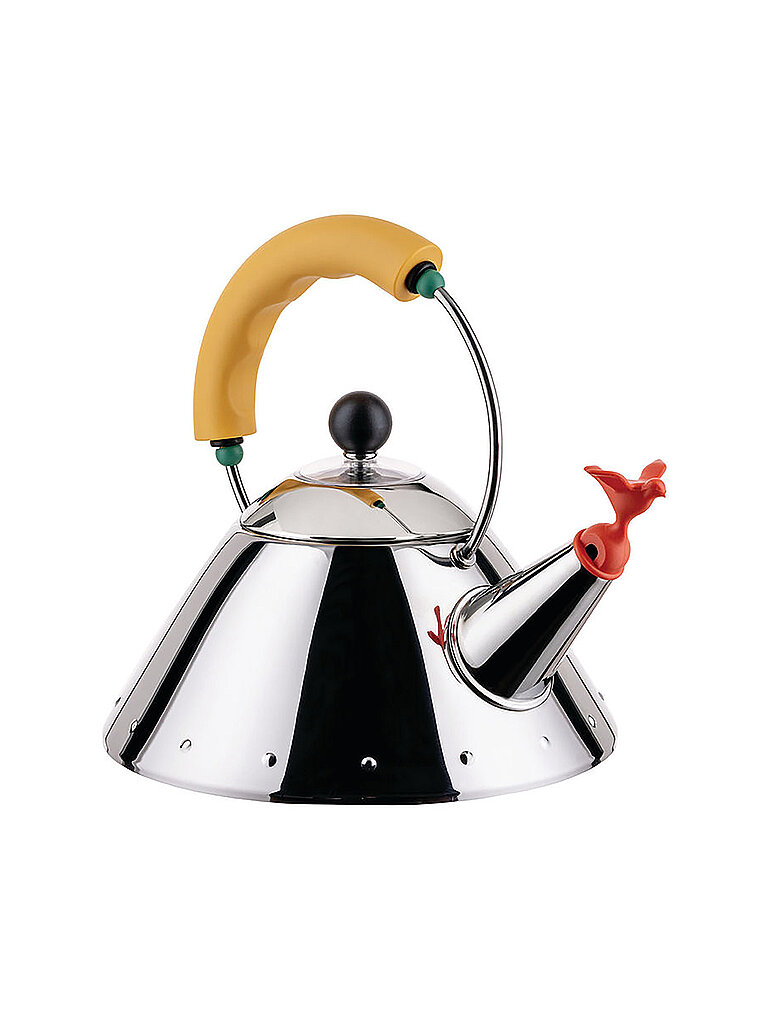 ALESSI Wasserkessel 1l Edelstahl / Gelb silber ALESSI Wasserkessel 1l Edelstahl / Gelb silber von Alessi