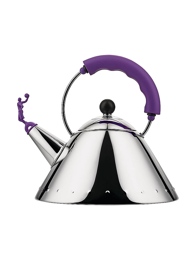 ALESSI Wasserkessel 2l Edelstahl / Violett silber von Alessi