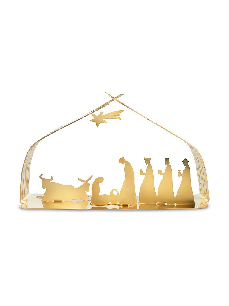 ALESSI Weihnachtskrippe Bark 23cm gold von Alessi