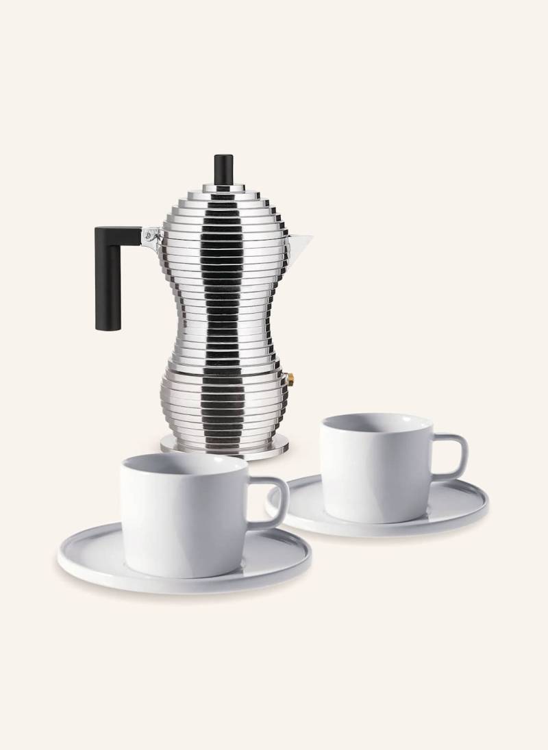 Alessi 2-Tlg. Kaffee-Set Alessi & Coffee silber von Alessi