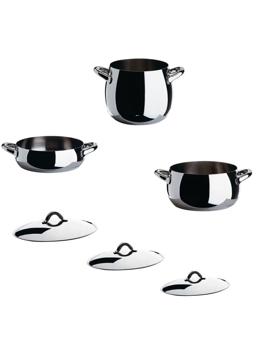 Alessi Mami stainless steel pans (set of 6) - Silver von Alessi