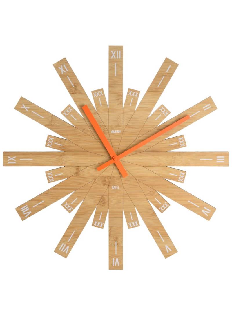 Alessi Raggiante bamboo wall clock - Brown von Alessi