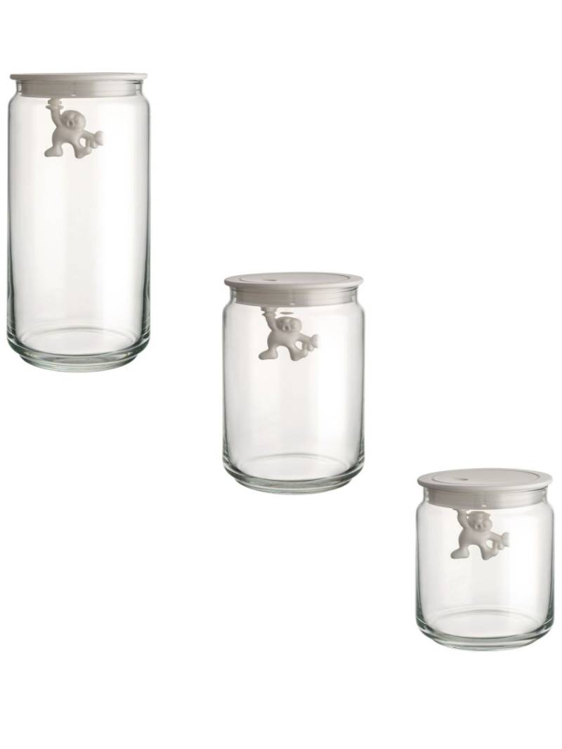 Alessi set-of-three glass jars - White von Alessi