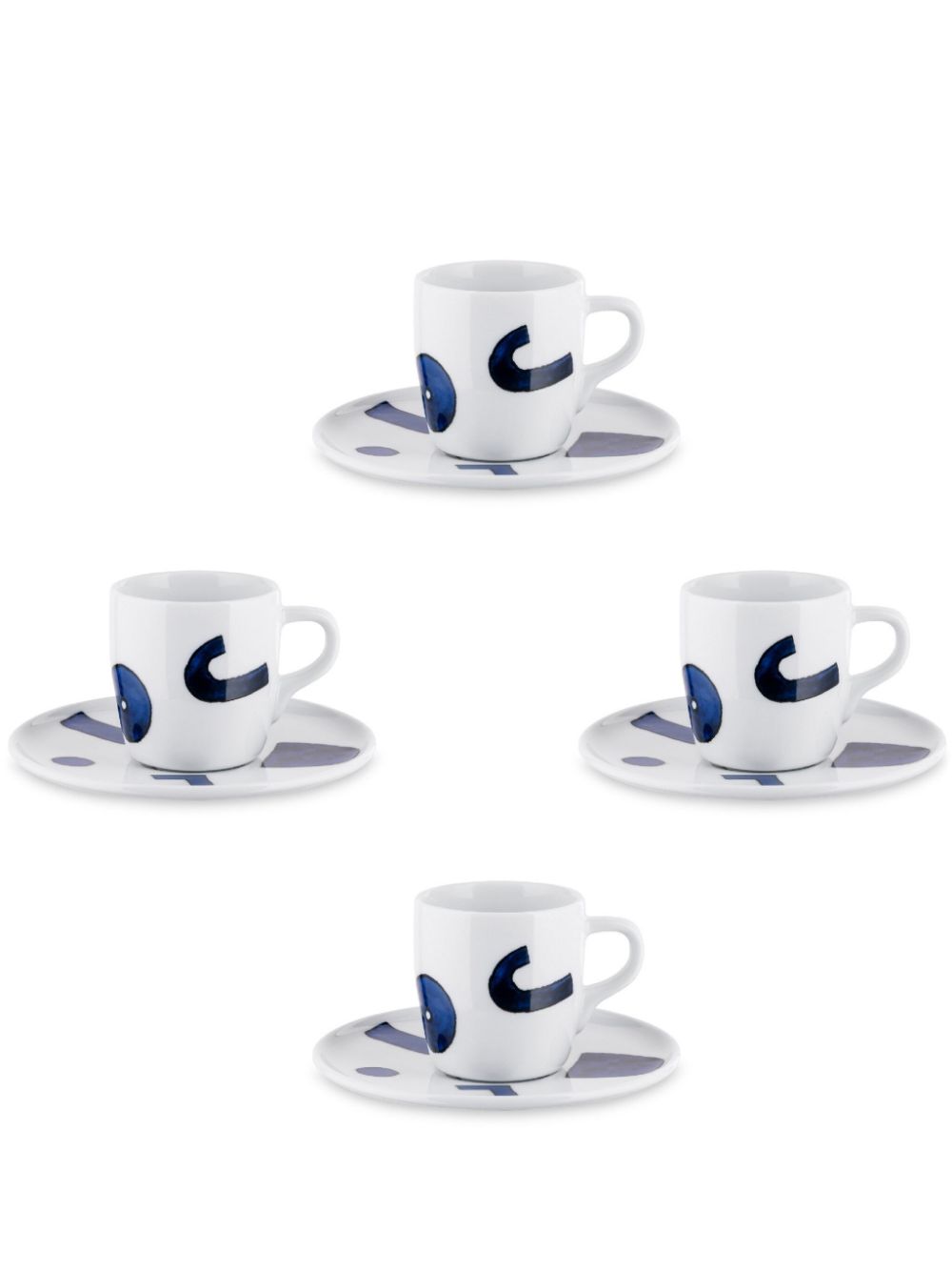 Alessi x Naoto Fukasawa Itsumo mocha cups and saucers (set of four) - White von Alessi