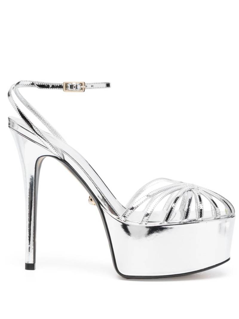 Alevì Clio 90mm leather sandals - Silver von Alevì