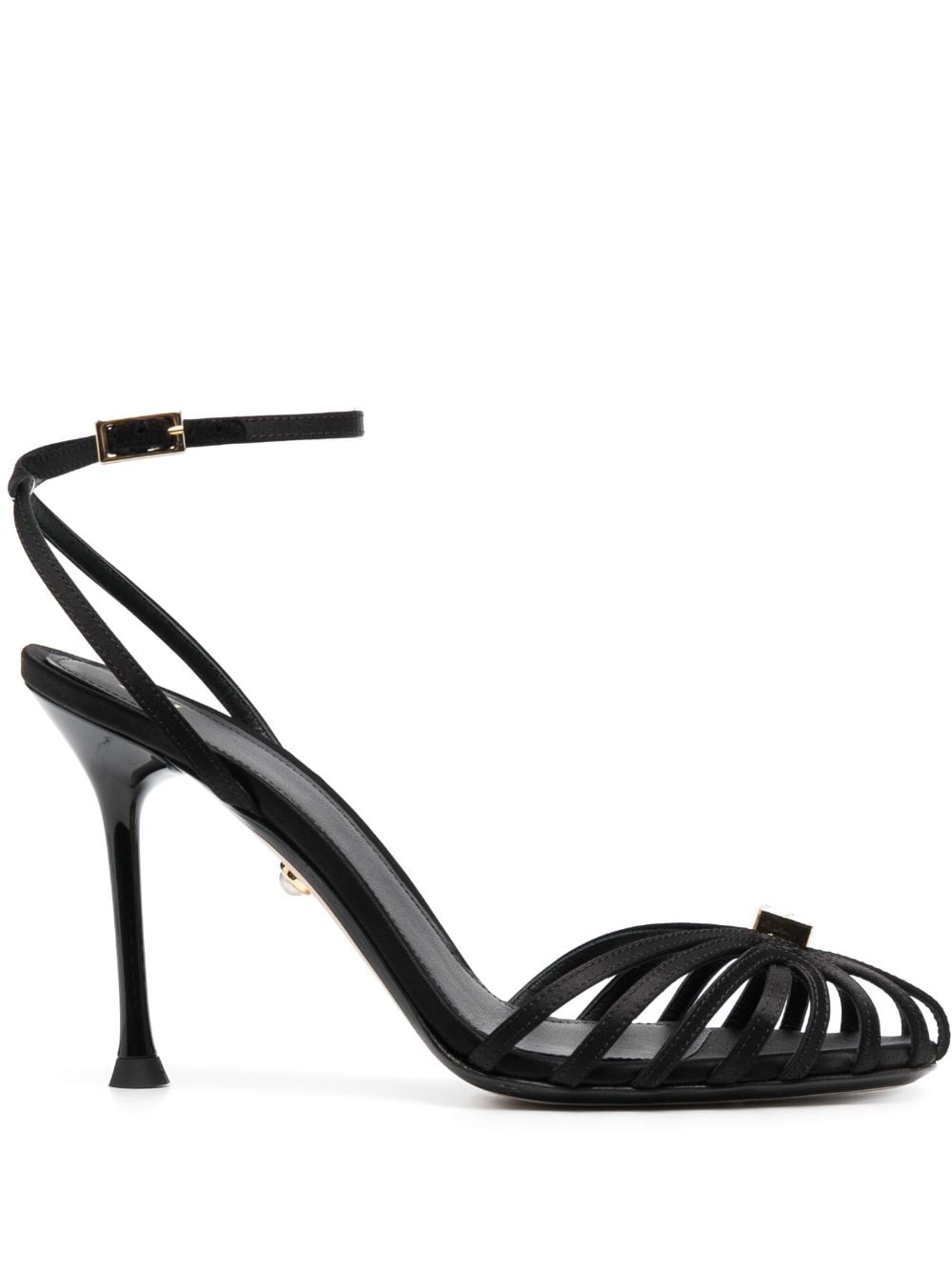 Alevì Kida 105mm leather sandals - Black von Alevì