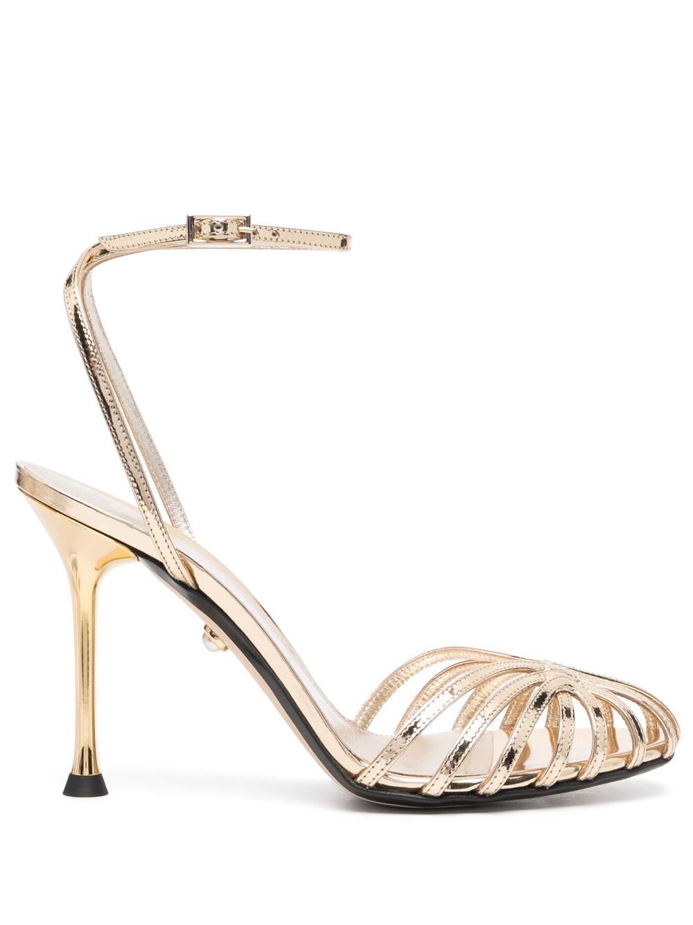 Alevì caged high-heeled stilettos sandals - Gold von Alevì