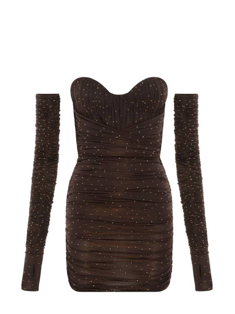 Alex Perry Koda ruched minidress - Brown von Alex Perry