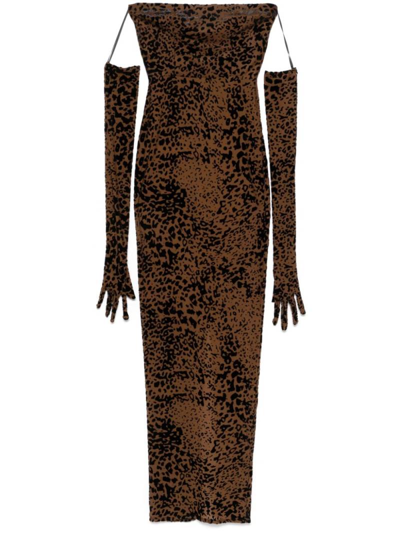 Alex Perry Leopard Burnout-pattern maxi dress - Brown von Alex Perry