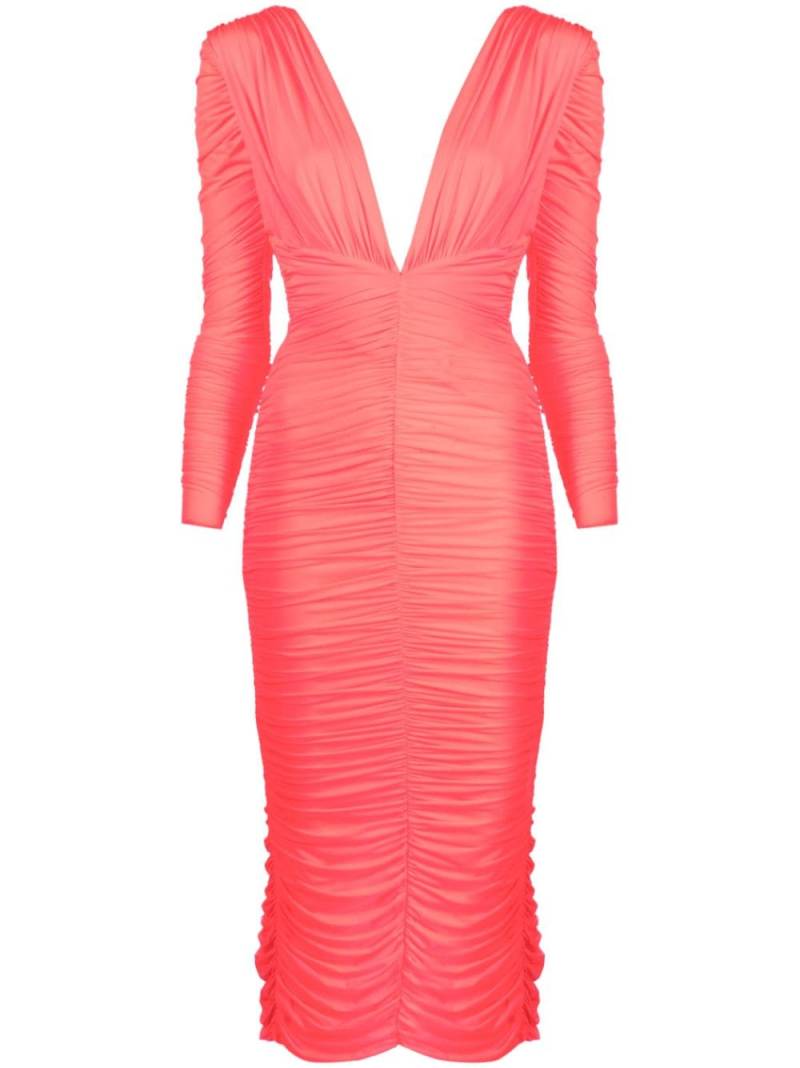 Alex Perry Marin ruched midi dress - Orange von Alex Perry