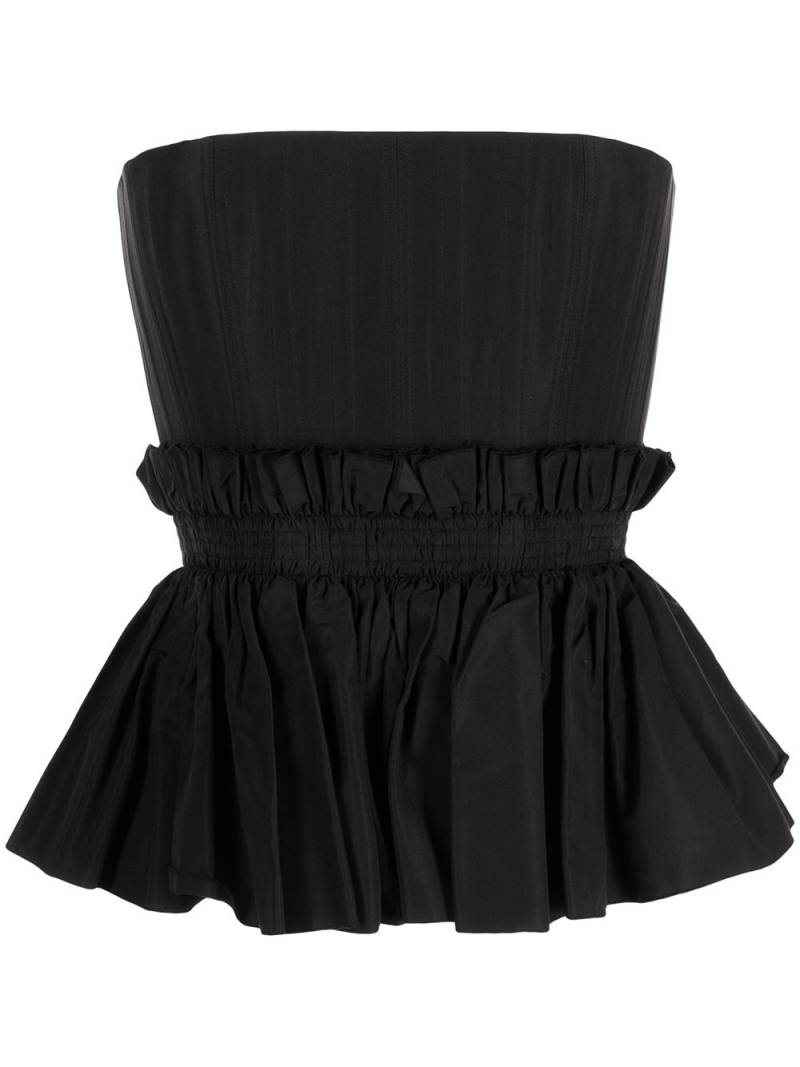 Alex Perry Strapless Peplum silk bustier - Black von Alex Perry