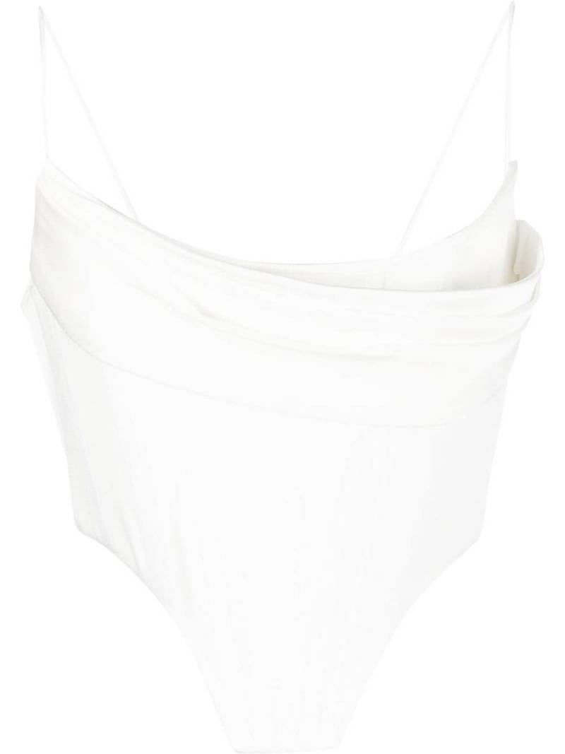 Alex Perry asymmetric draped corset - White von Alex Perry