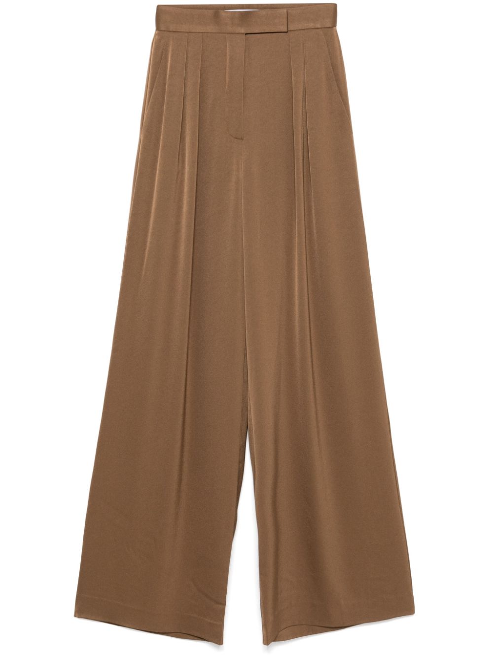 Alex Perry double-pleat satin trousers - Brown von Alex Perry