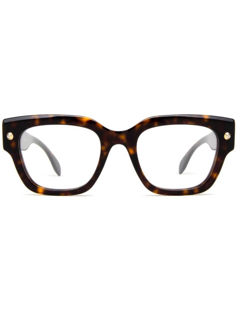 Alexander McQueen Eyewear AM0411O square-frame glasses - Brown von Alexander McQueen Eyewear