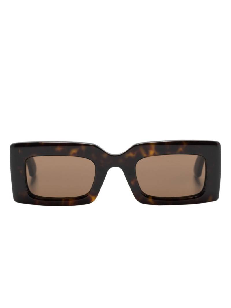 Alexander McQueen Eyewear Bold tortoiseshell rectangle-frame sunglasses - Brown von Alexander McQueen Eyewear