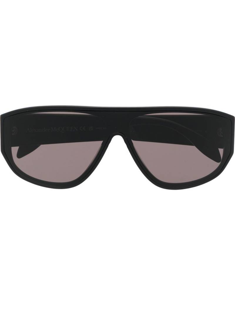 Alexander McQueen Eyewear Graffiti-print square-frame sunglasses - Black von Alexander McQueen Eyewear