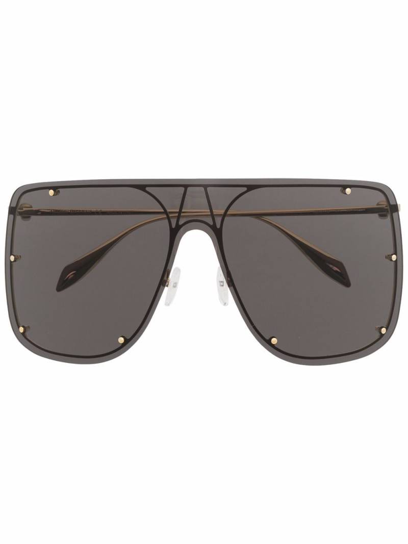 Alexander McQueen Eyewear Skull Mask oversized sunglasses - Gold von Alexander McQueen Eyewear