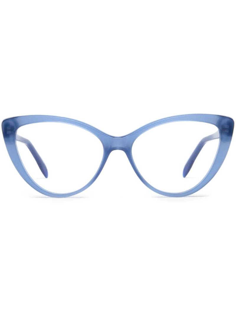 Alexander McQueen Eyewear cat-eye frame glasses - Blue von Alexander McQueen Eyewear