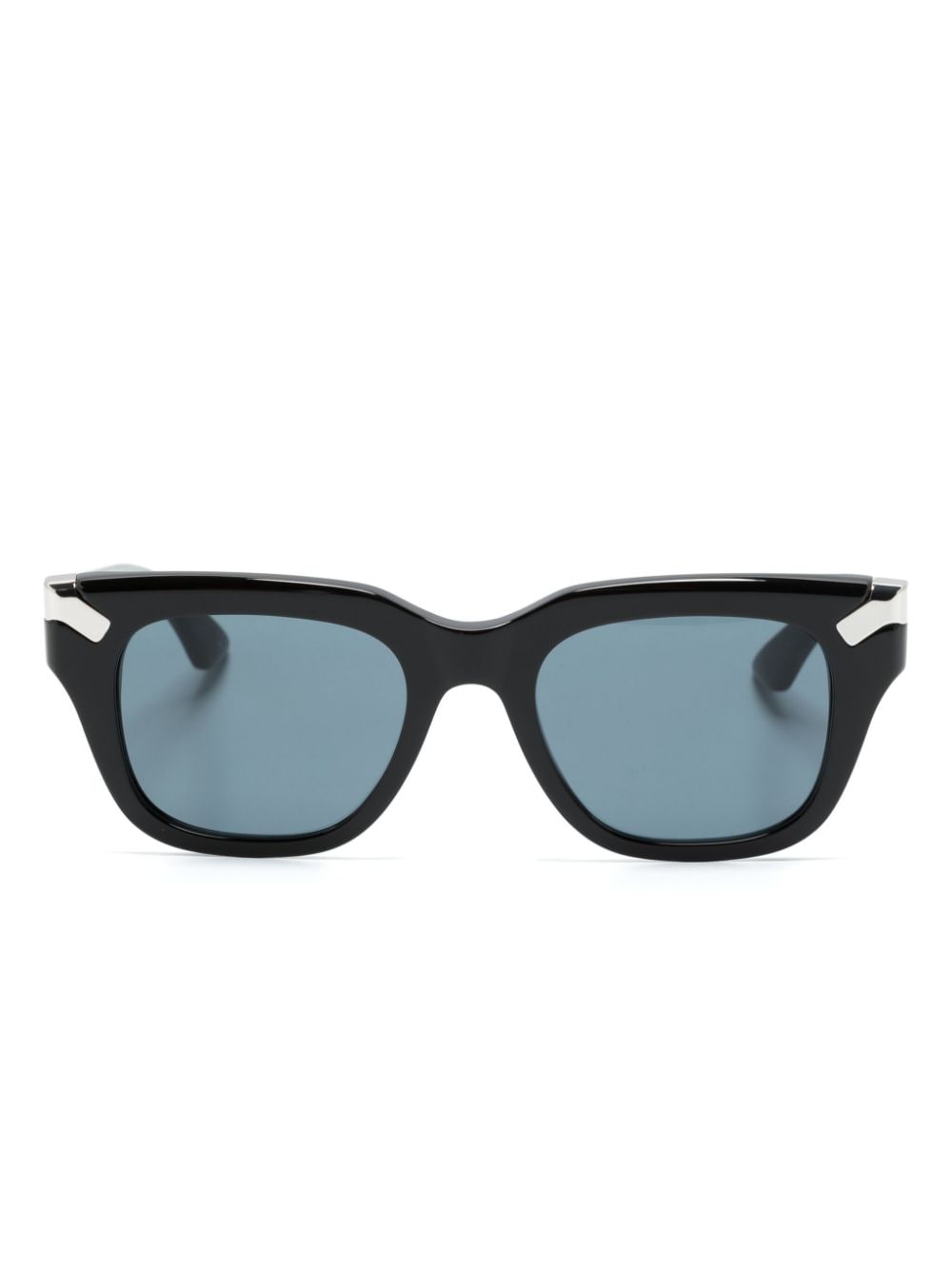 Alexander McQueen Eyewear logo-engraved square-frame sunglasses - Black von Alexander McQueen Eyewear