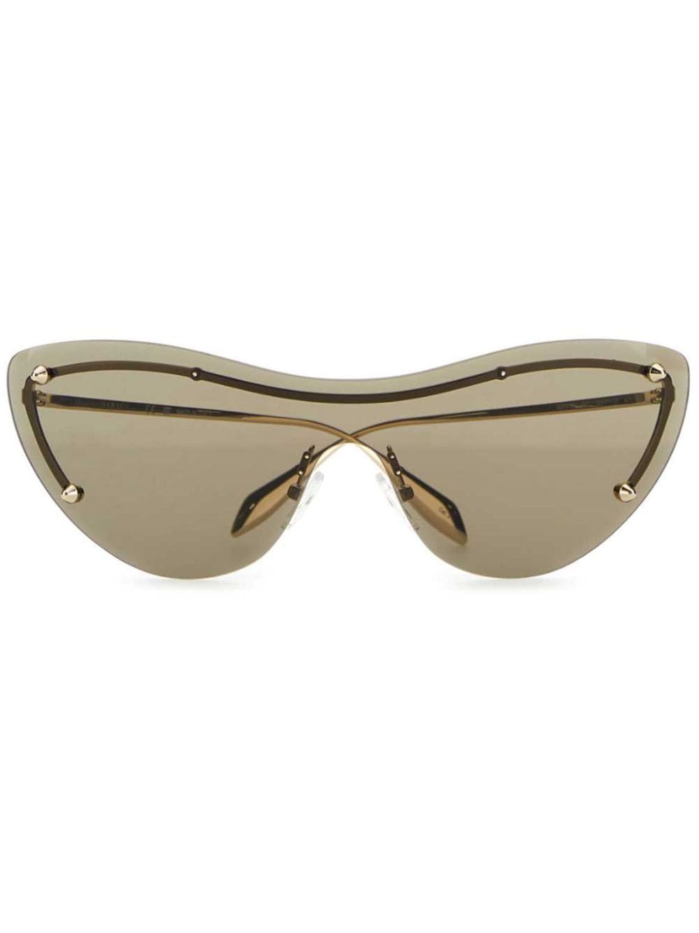 Alexander McQueen Eyewear logo-print sunglasses - Gold von Alexander McQueen Eyewear