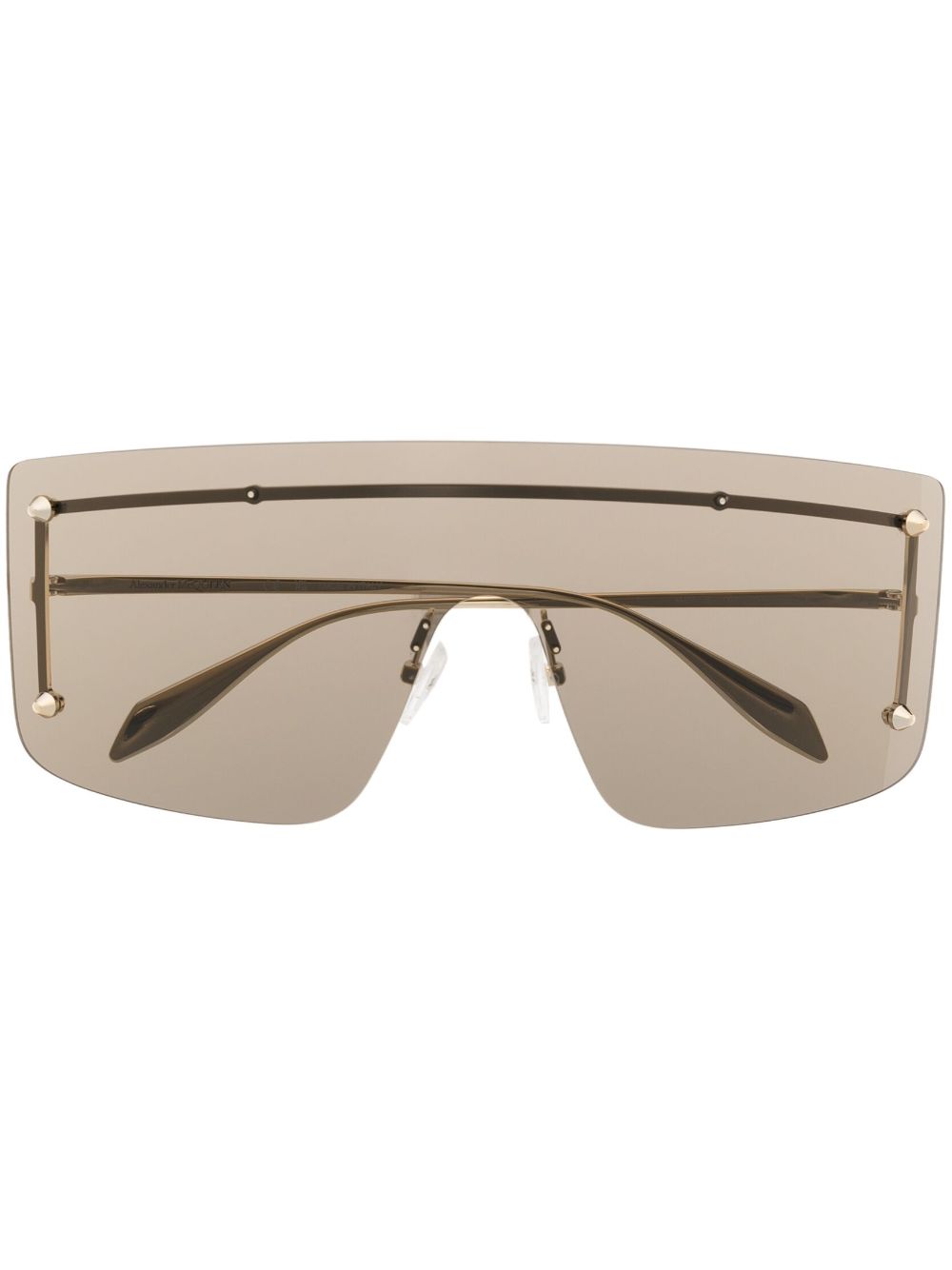 Alexander McQueen Eyewear mask-style frame sunglasses - Gold von Alexander McQueen Eyewear