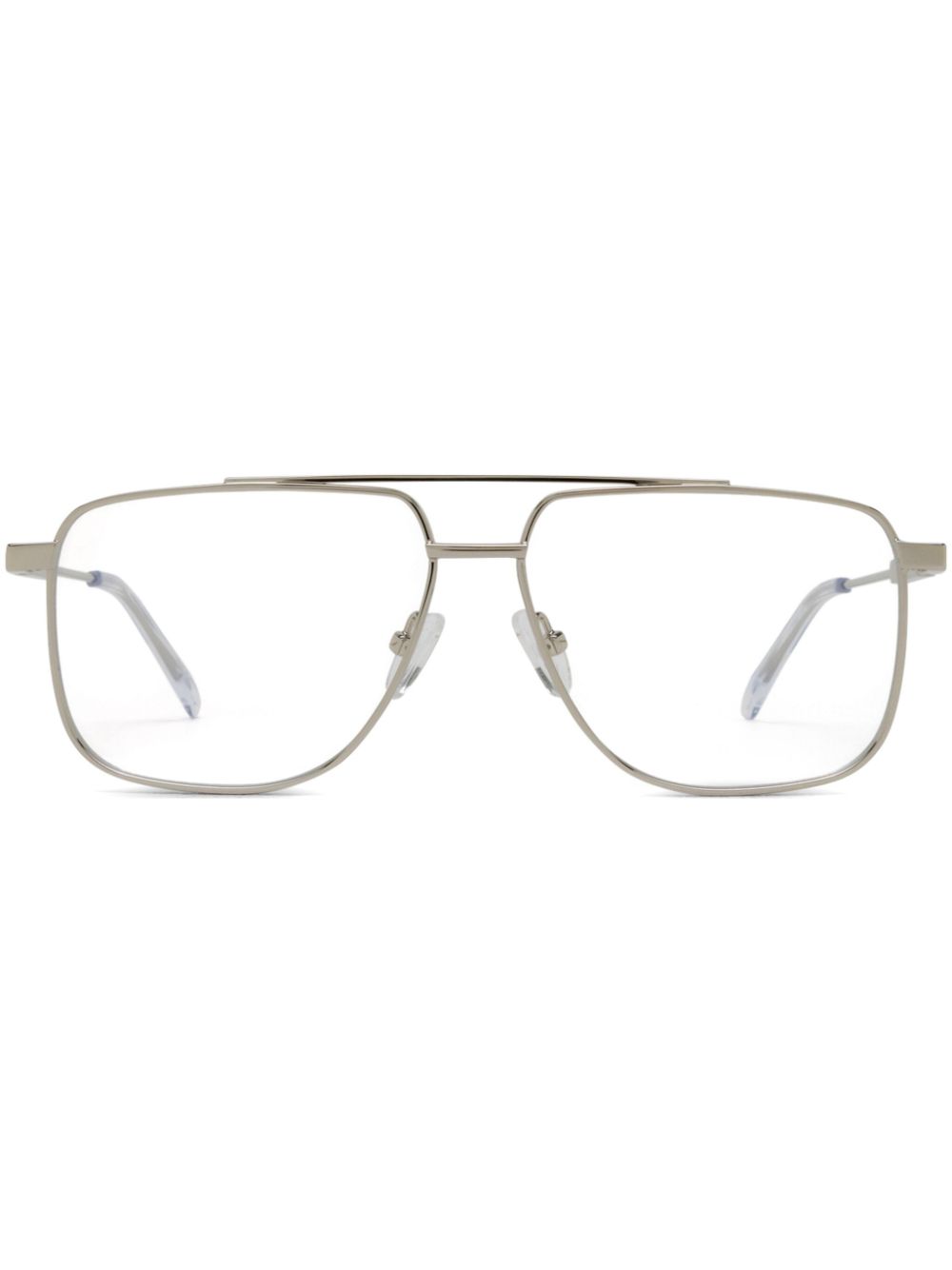 Alexander McQueen Eyewear oversize-frame glasses - Silver von Alexander McQueen Eyewear