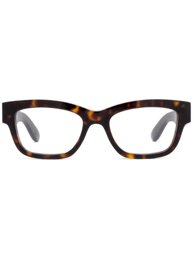 Alexander McQueen Eyewear rectangle-frame glasses - Brown von Alexander McQueen Eyewear