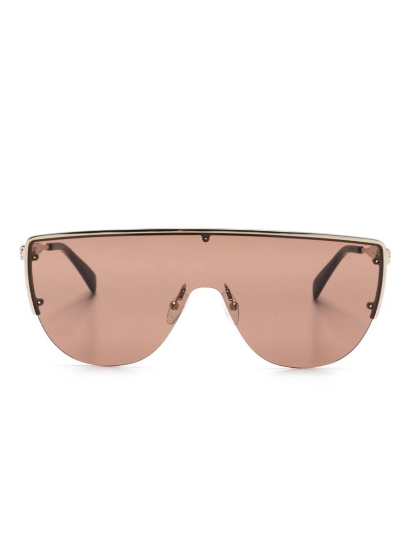 Alexander McQueen Eyewear shield-frame sunglasses - Brown von Alexander McQueen Eyewear