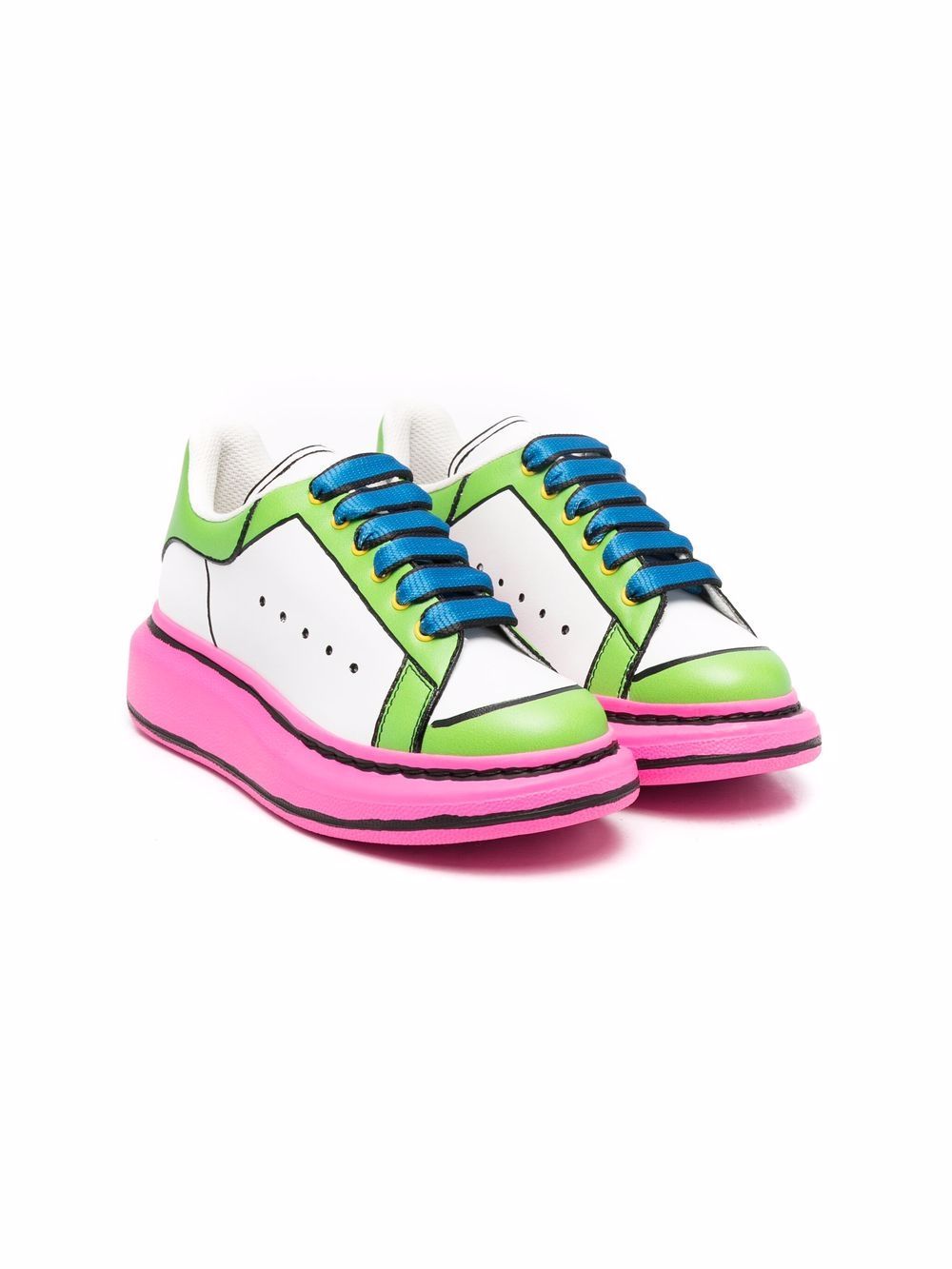 Alexander McQueen Kids colour-block low-top sneakers - White