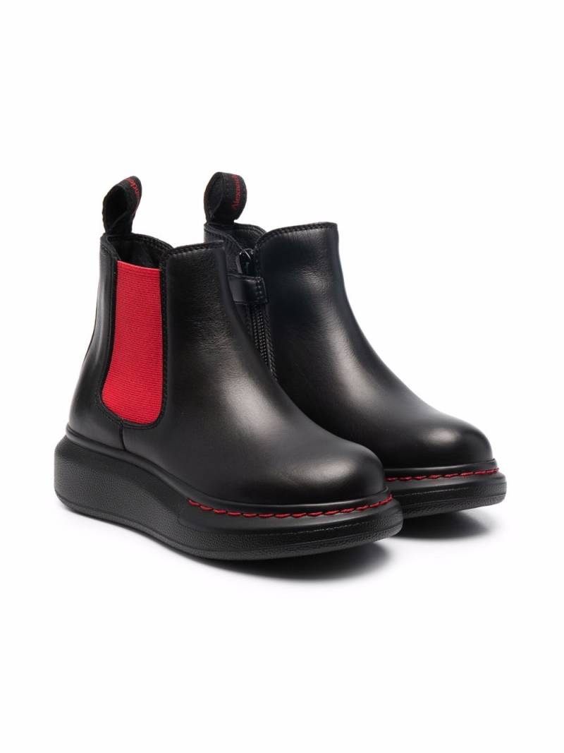 Alexander McQueen Kids contrasting-panel ankle boots - Black von Alexander McQueen Kids