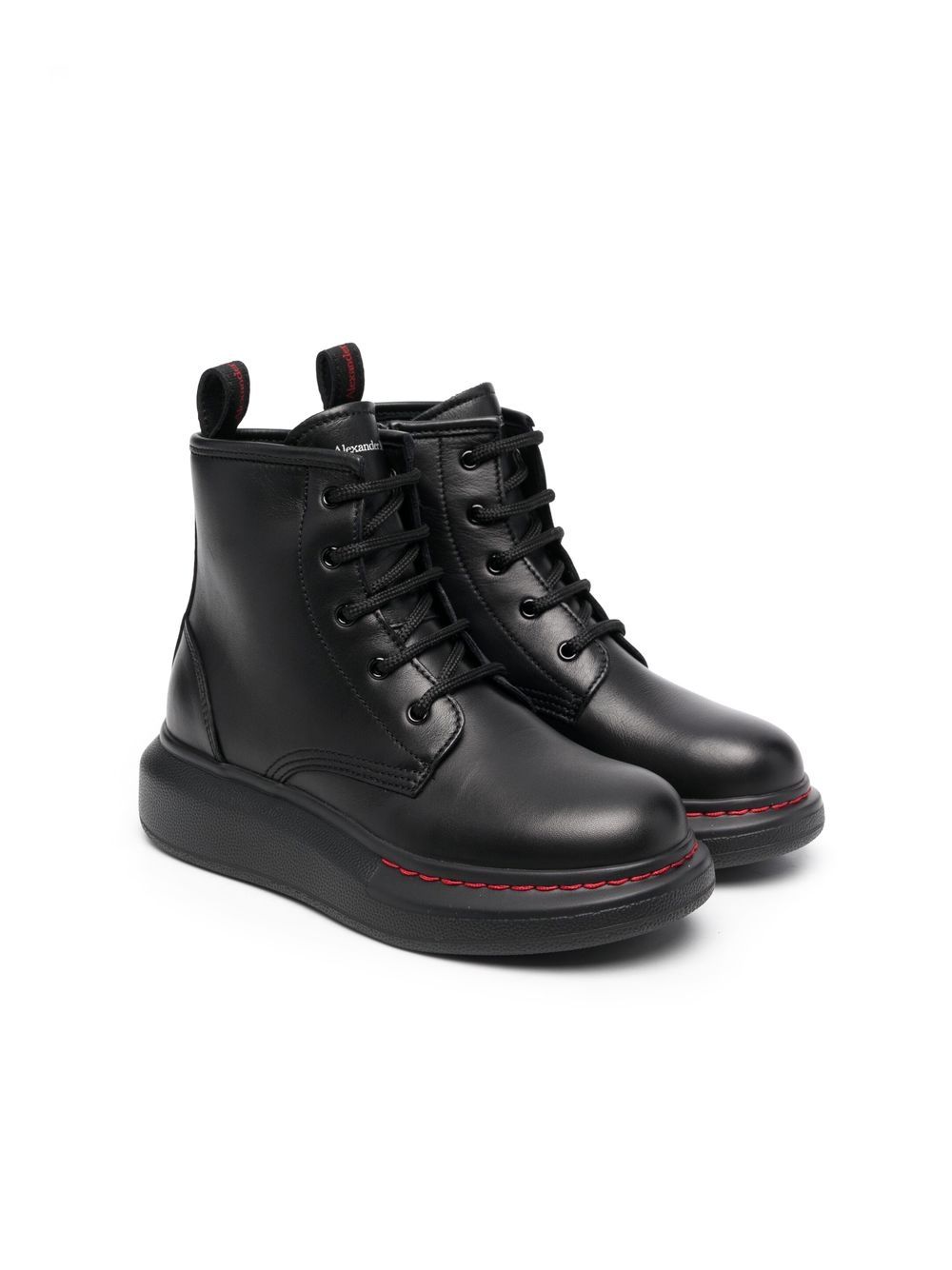 Alexander McQueen Kids lace-up leather ankle boots - Black von Alexander McQueen Kids