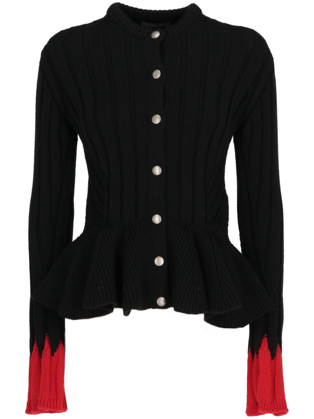 Alexander McQueen Pre-Owned 2000s peplum cardigan - Black von Alexander McQueen Pre-Owned