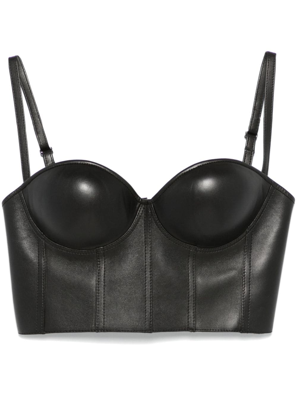 Alexander McQueen Pre-Owned leather bralette - Black