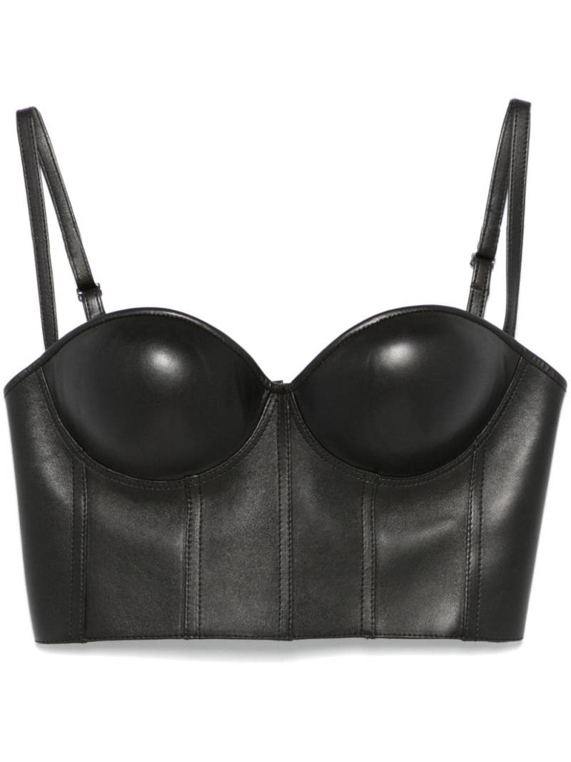 Alexander McQueen Pre-Owned leather bralette - Black von Alexander McQueen Pre-Owned