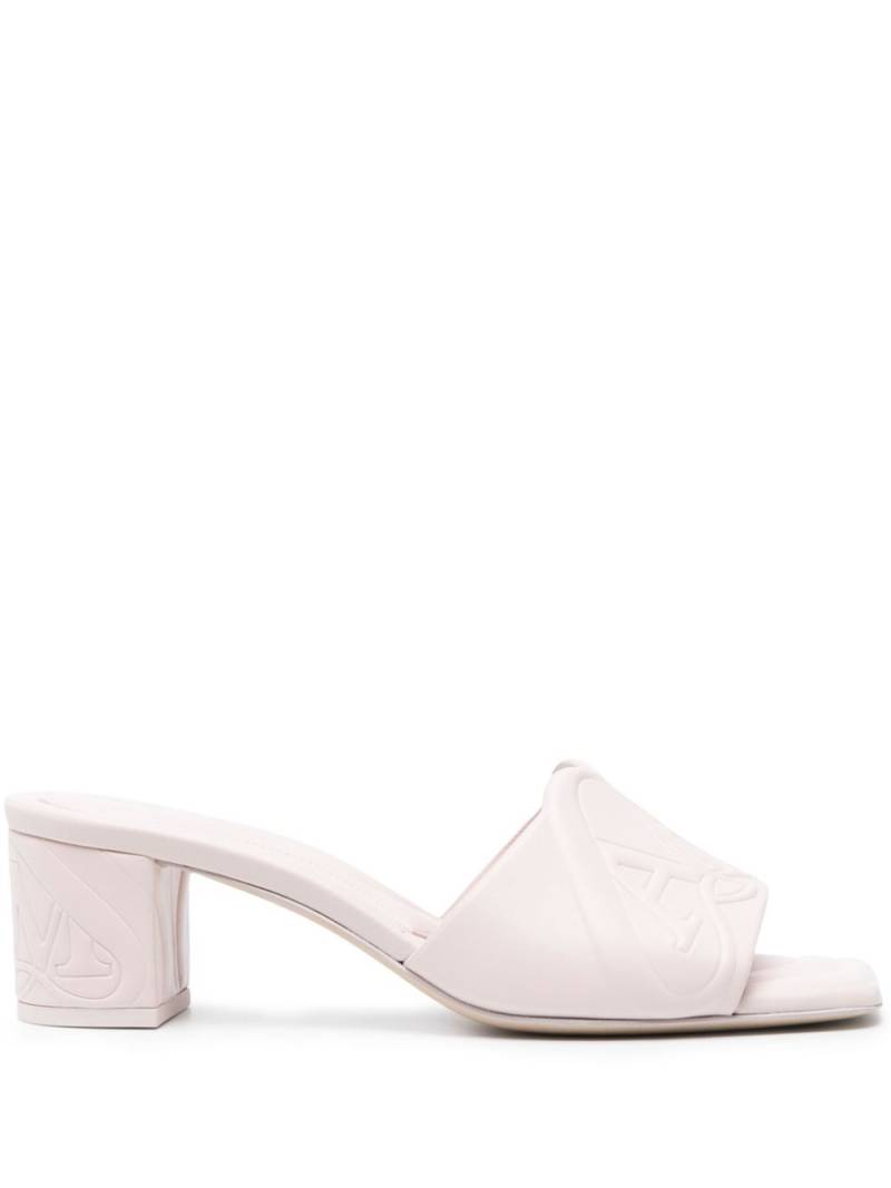 Alexander McQueen 60mm Seal-motif leather mules - Pink von Alexander McQueen