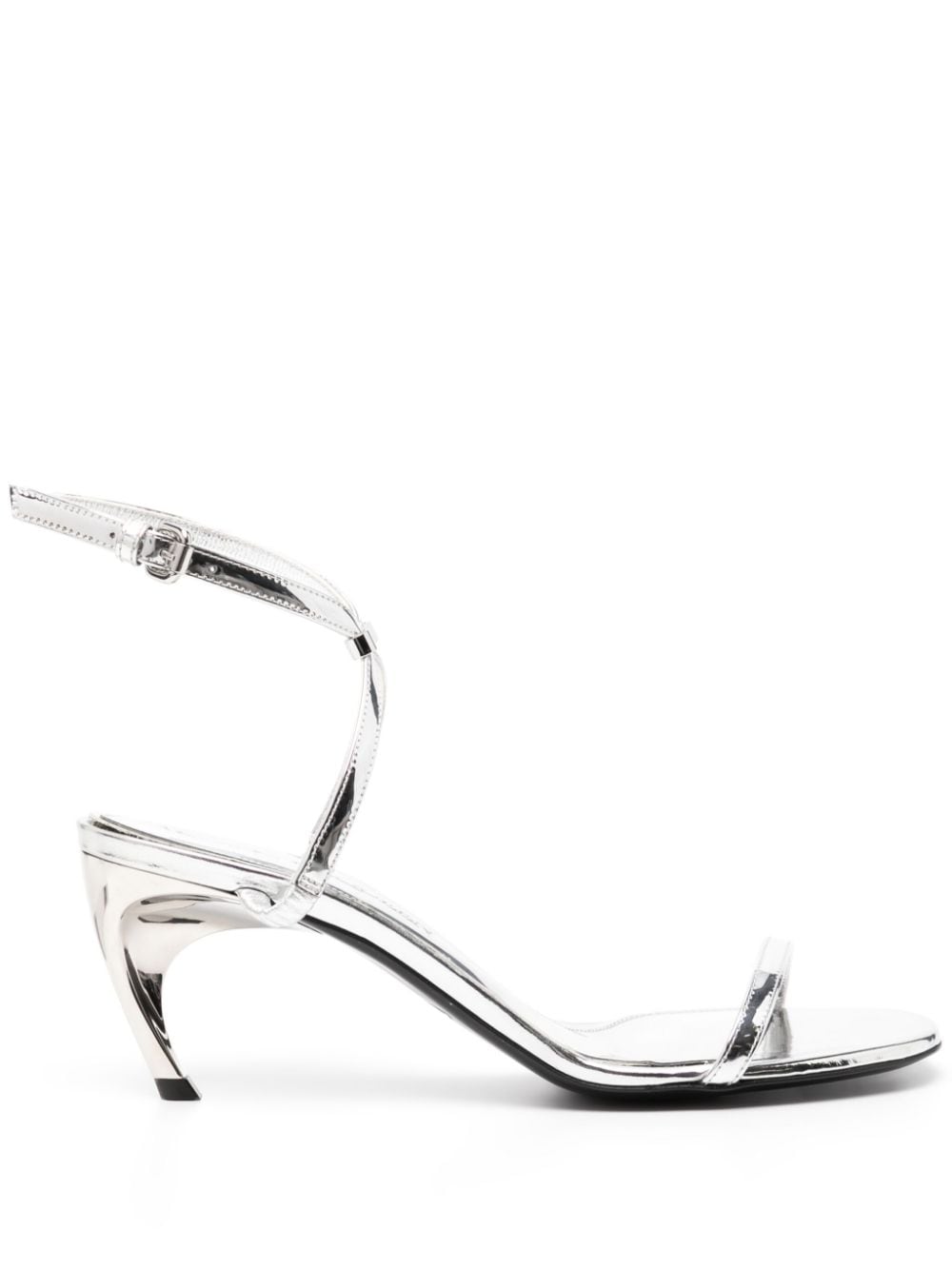 Alexander McQueen Armadillo 90mm metallic sandals - Silver von Alexander McQueen