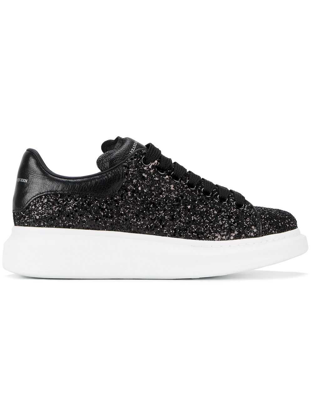 Alexander McQueen Oversized glitter lace-up sneakers - Black von Alexander McQueen