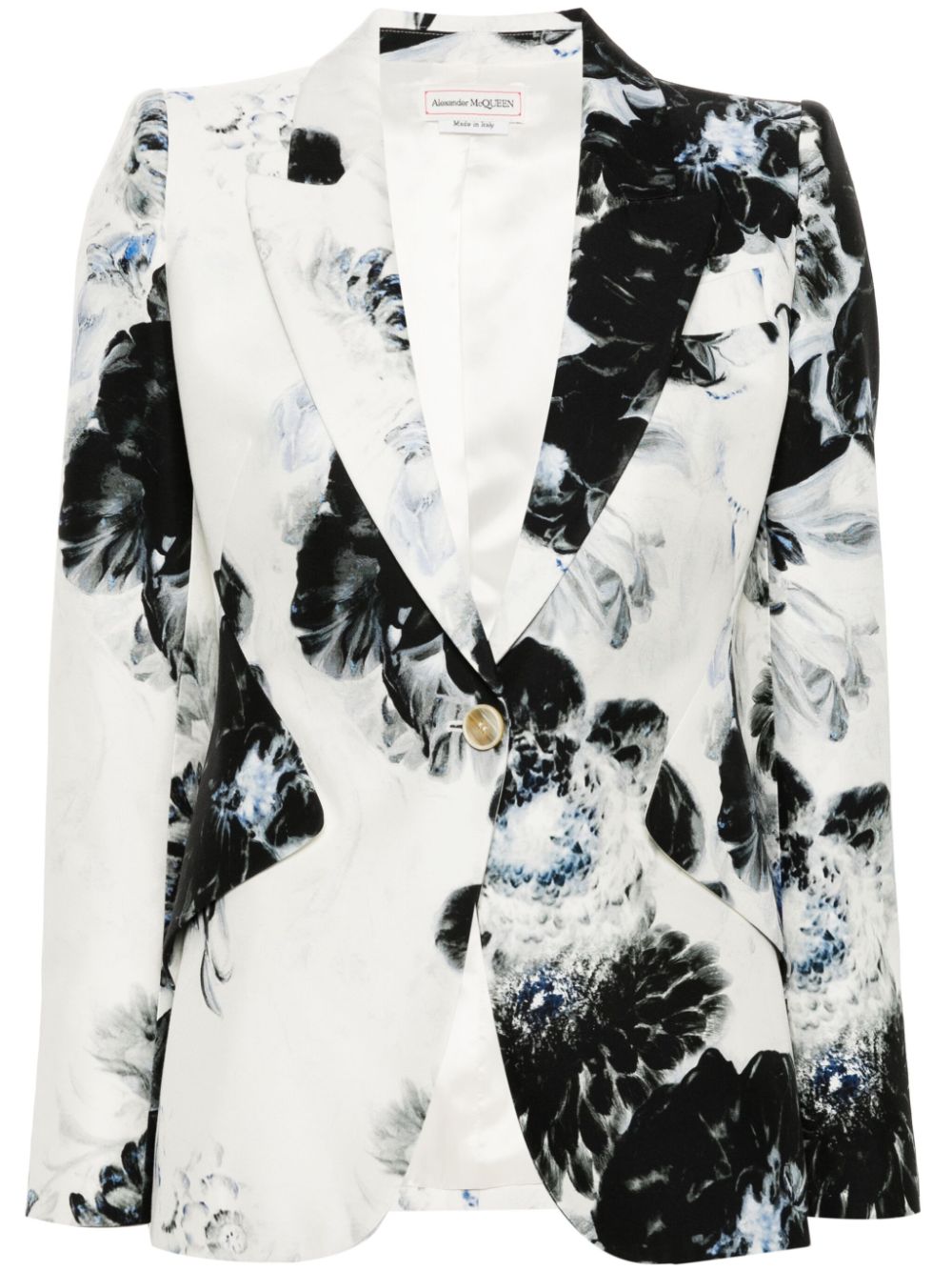 Alexander McQueen Peak floral-jacquard blazer - White von Alexander McQueen
